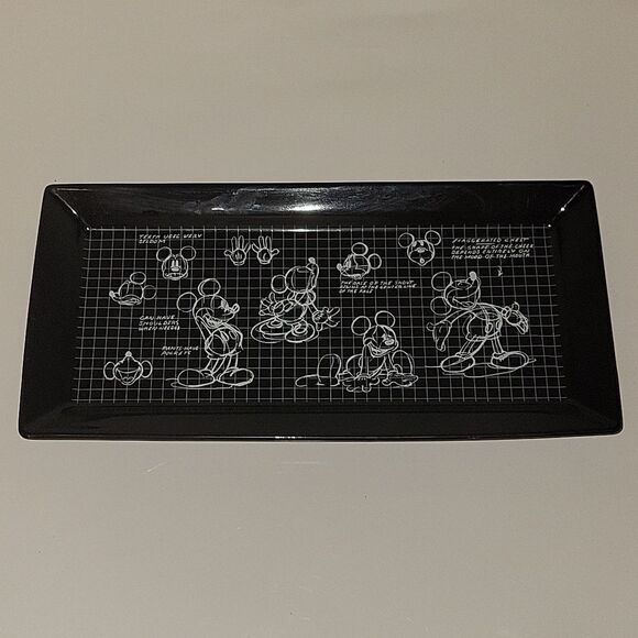 Disney: Mickey Mouse Sketchbook design black serving platter Tray - Picture 1 of 8